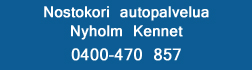 Nostokori autopalvelua Nyholm Kennet logo